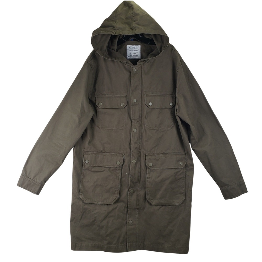 DB Supply No 1 Hooded Parka Jacket Mens XL Olive Green Military Utility Gorpcore